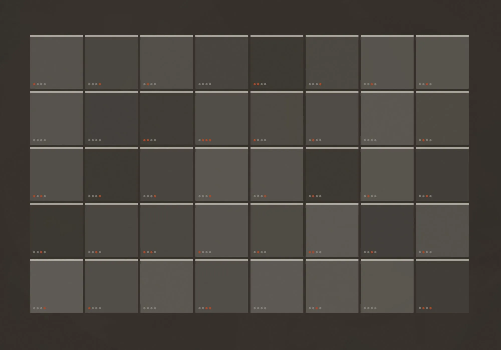 A cabinet of control modules with status indicators